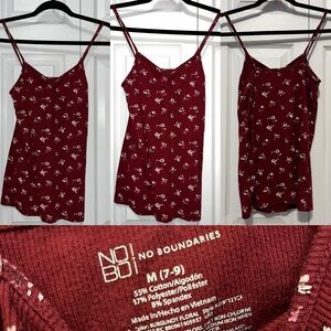 No Boundaries Maroon Floral Camisole